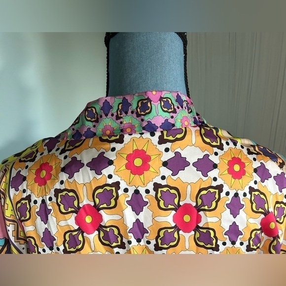 Colorful Kimono Robe by ZARA Size XS Oversized Brand New Silky Satin Feel - Picture 4 of 13